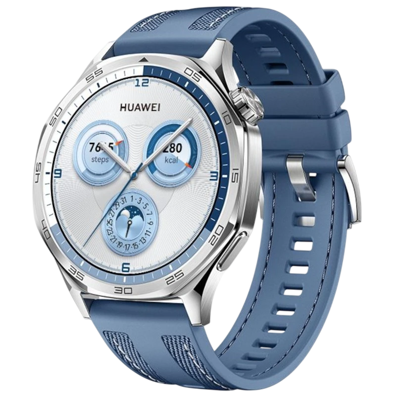 Huawei Watch GT5 46 mm GPS Bracelete de tecido azul - Relógio inteligente