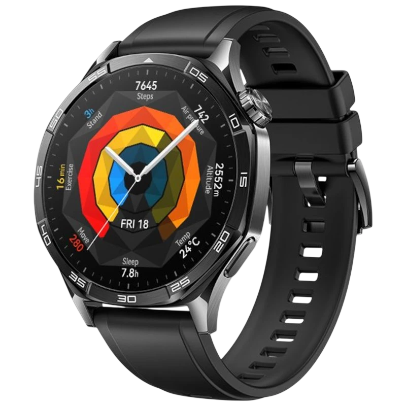 Huawei Watch GT5 46mm GPS Bracelete Fluoroelastómero Preto - Relógio Inteligente