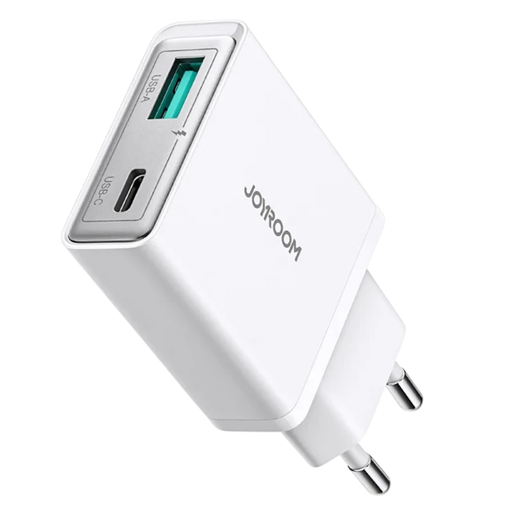Carregador Joyroom Super Slim 20W com portas USB-C e USB-A