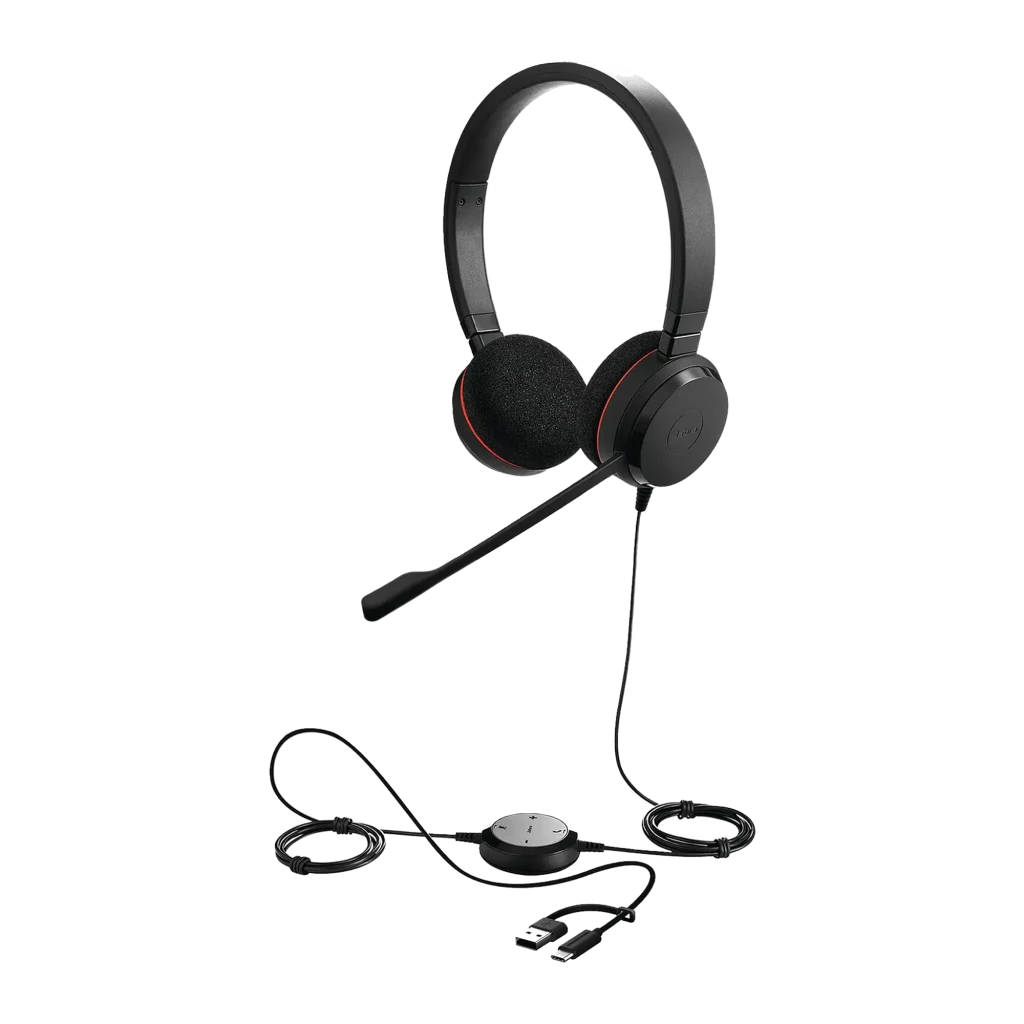 Auscultadores Jabra Evolve 20 UC Stereo USB-C/A Diadema 28mm
