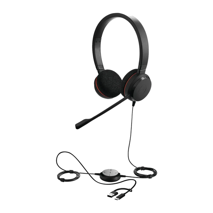 Auscultadores Jabra Evolve 20 UC Stereo USB-C/A Diadema 28mm