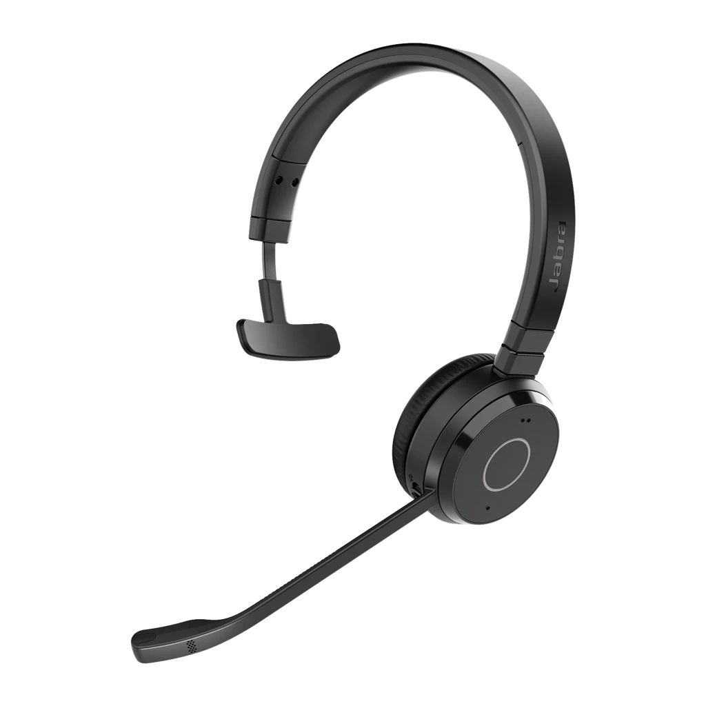 Auscultadores Jabra Evolve 65 TE UC Mono com arnês, monoauriculares, 16h, Bluetooth 5.2,