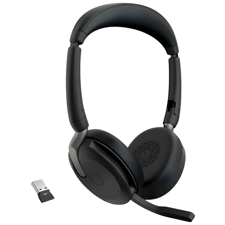 Jabra Evolve2 65 Flex UC Stereo - Auscultadores com fio e sem fio para PC para escritório com cancelamento de ruído