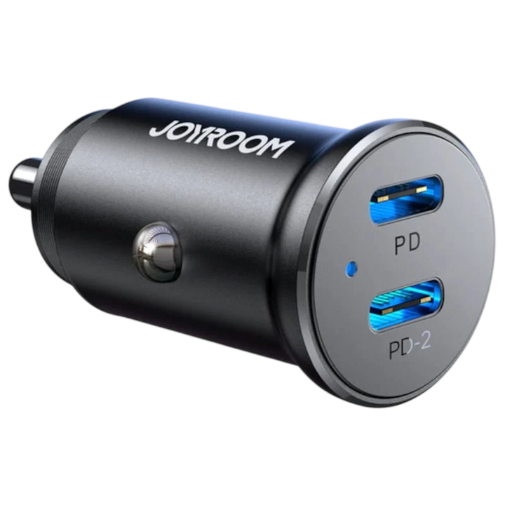 Joyroom JR-CCN06 Dual USB-C Mini Metal - Carregador de carro