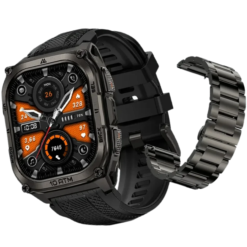 Kospet Tank M4 Special Edition Smartwatch 1,96" AMOLED, 15 dias de autonomia GPS 10 ATM Preto