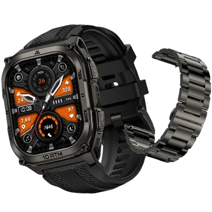 Kospet Tank M4 Special Edition Smartwatch 1,96" AMOLED, 15 dias de autonomia GPS 10 ATM Preto