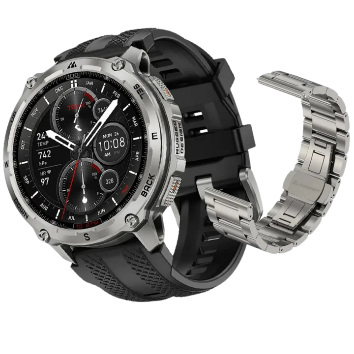 Kospet Tank T4 Edição Especial Smartwatch 1,43" AMOLED, 15 dias de autonomia, GPS, 10 ATM, Prateado
