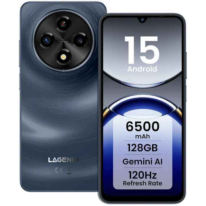Lagenio A12 128 GB Navy Widevine L1 4 GB de RAM Câmara traseira de 13 MP