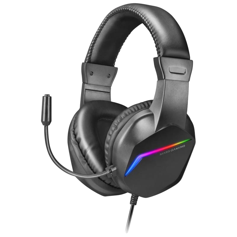 Mars Gaming MH122 FRGB Preto - Auscultadores para jogos
