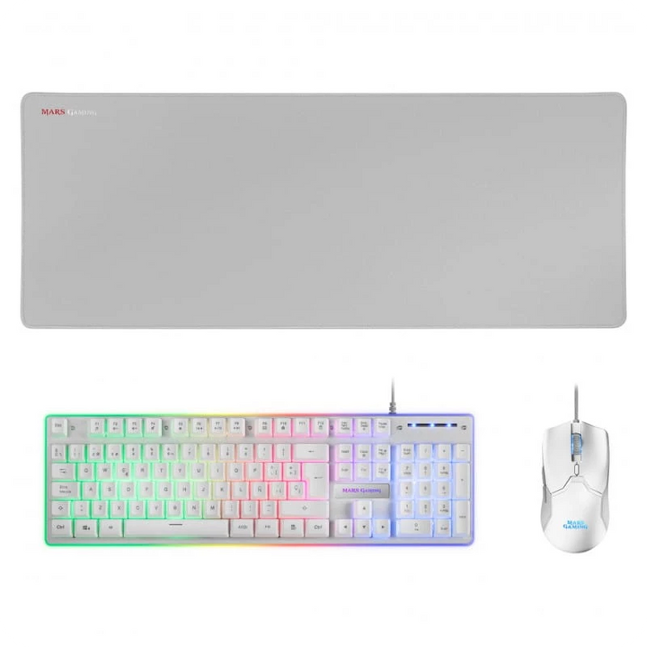 Kit de teclado e rato Mars Gaming MCPXWES Branco