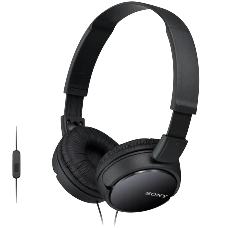 Sony MDR-ZX110AP Microfone  30 mm 1,2 metros Android Preto