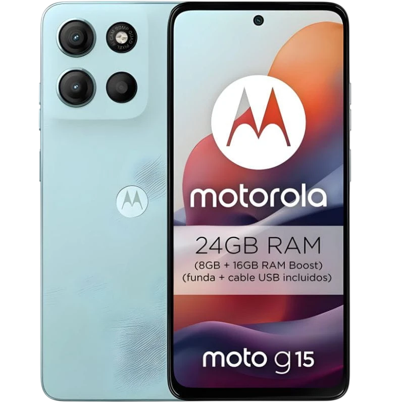 Motorola Moto G15 4G 128 GB Glacier Blue Ecrã Full HD+ 8 GB de RAM Bateria de 5200 mAh