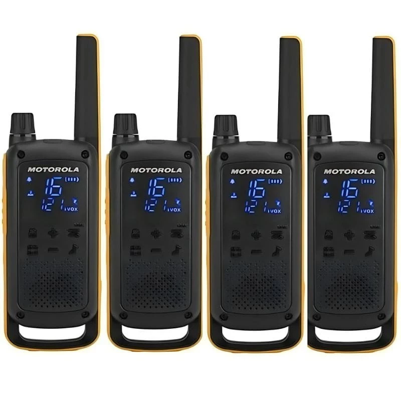 Motorola Talkabout T82 Extreme Quad Pack de 4 Preto, Laranja - Walkie Talkie