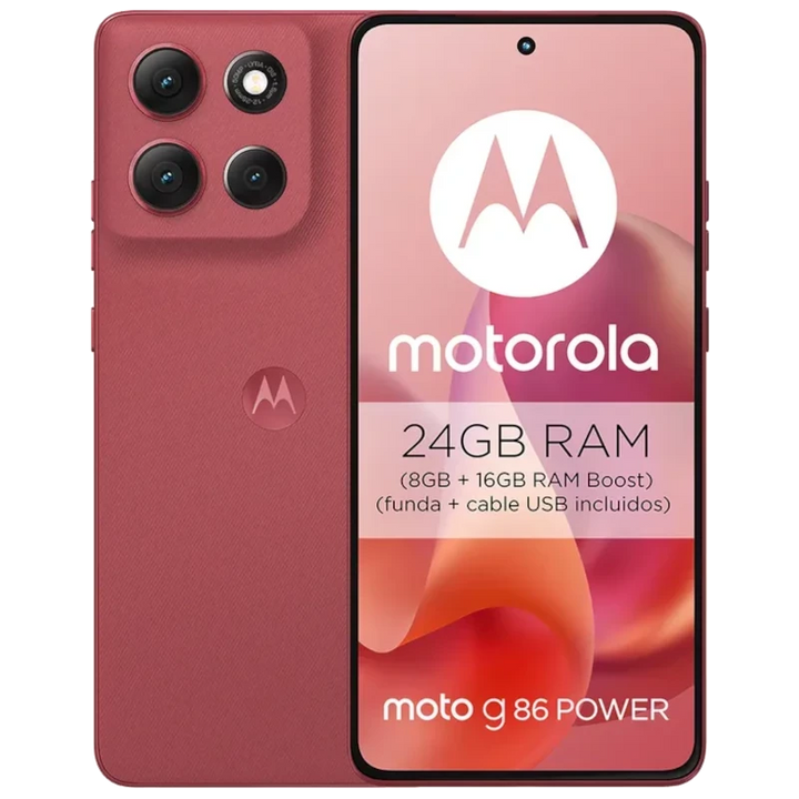Motorola Moto G86 Power 5G 512 GB Vermelho Bateria de 6720 mAh 8 GB de RAM Ecrã pOLED