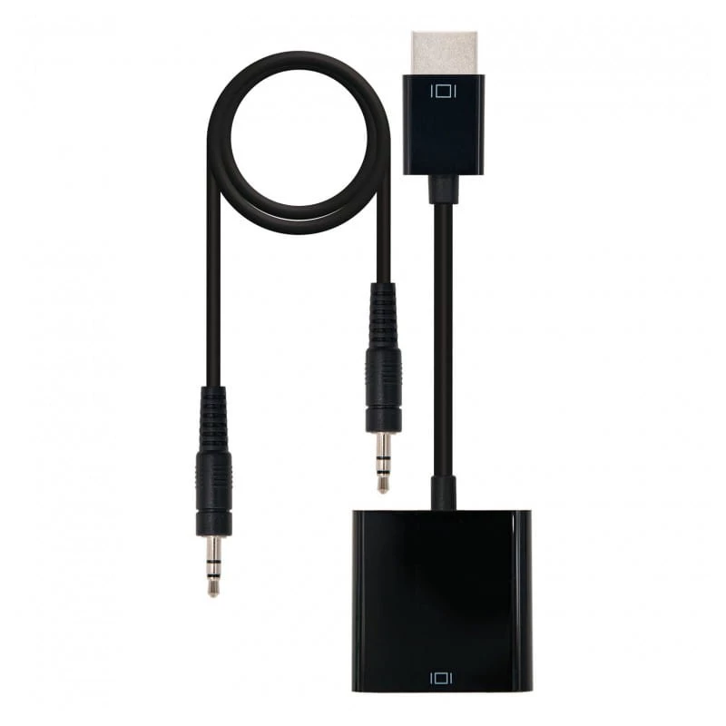 Nanocable 10.16.2001-BK /HDMI Macho - SVGA+ Áudio Fêmea Preto - Conversor