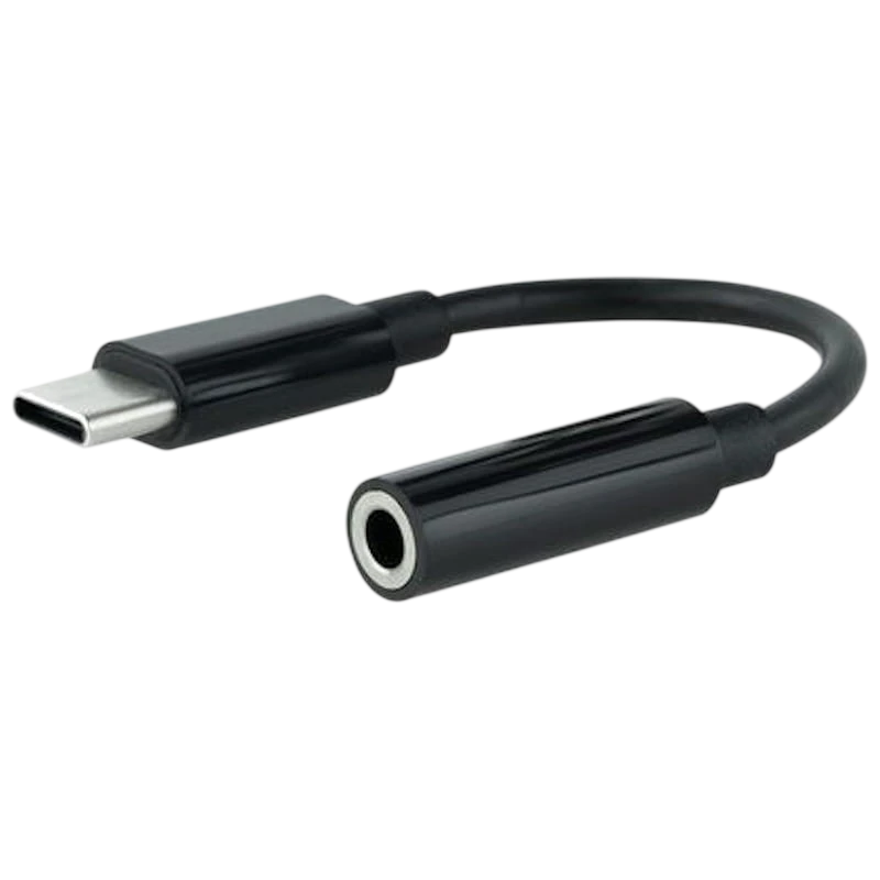 Cabo Adaptador de Áudio Nanocable USB-C para Jack 3,5 Preto 11cm
