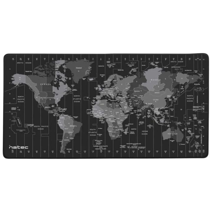 NATEC Time Zone Map Maxi Preto/Cinzento