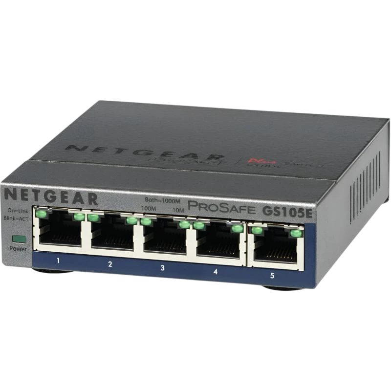 NETGEAR GS105E-200PES switch gerenciado L2/L3 Gigabit Ethernet (10/100/1000) Cinzento