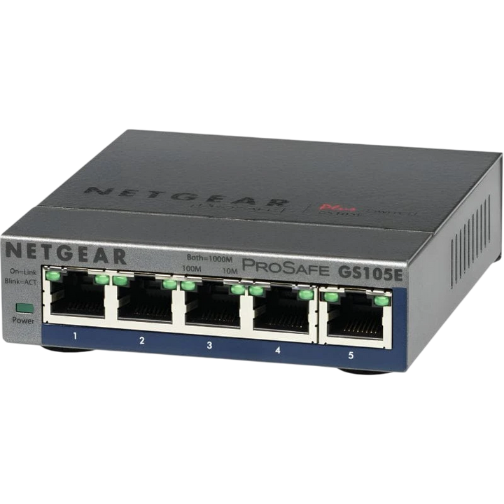 NETGEAR GS105E-200PES switch gerenciado L2/L3 Gigabit Ethernet (10/100/1000) Cinzento