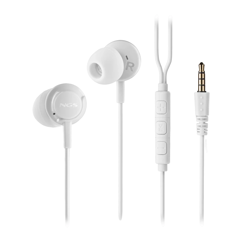 Auriculares NGS Cross Drift White In-Ear Jack 3,5mm