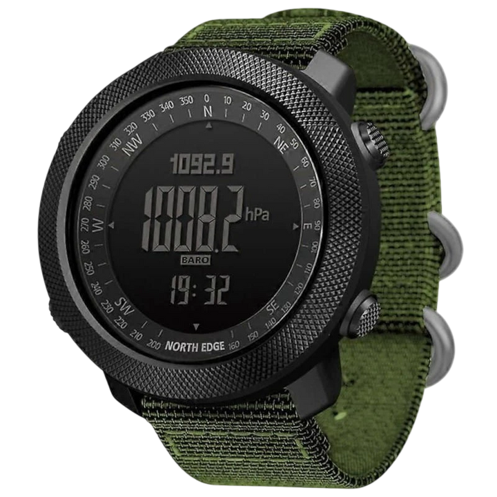 North Edge Apache com Bracelete de Nylon Verde- Relógio Digital