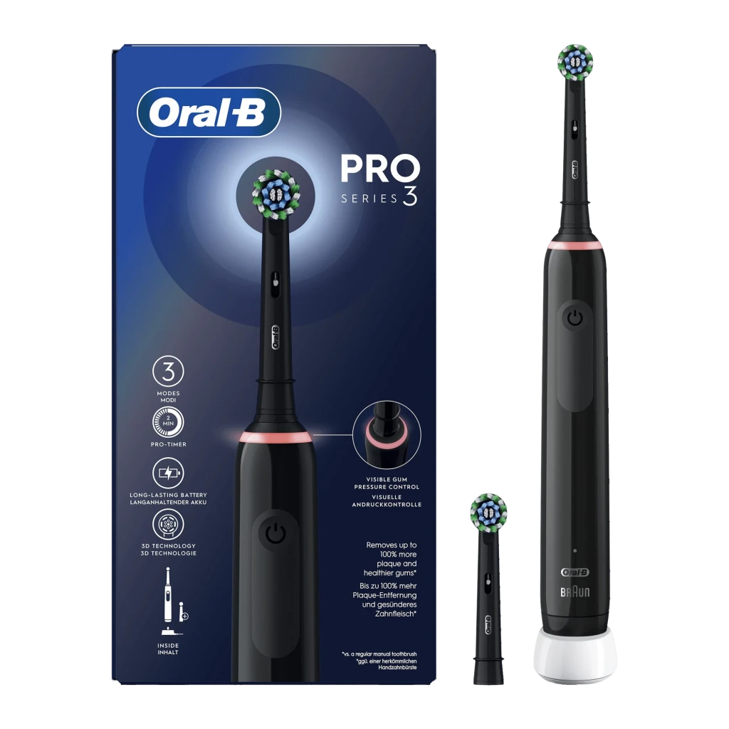 Escova Elétrica Oral-B Pro 3 3000 CrossAction Black Edition