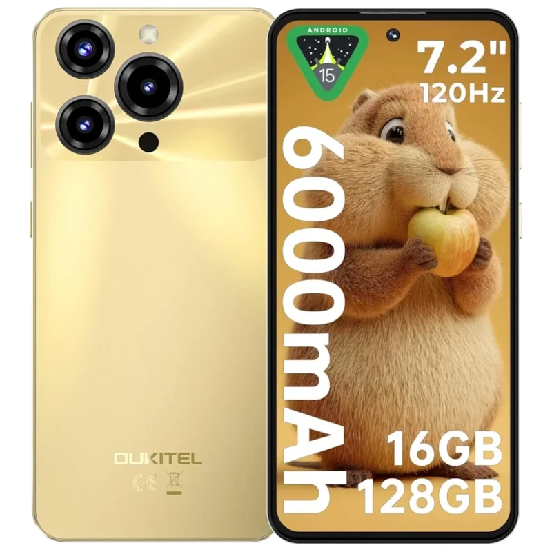Oukitel C69 256 GB Dourado Resolução HD+ 8 GB de RAM RAM expansível