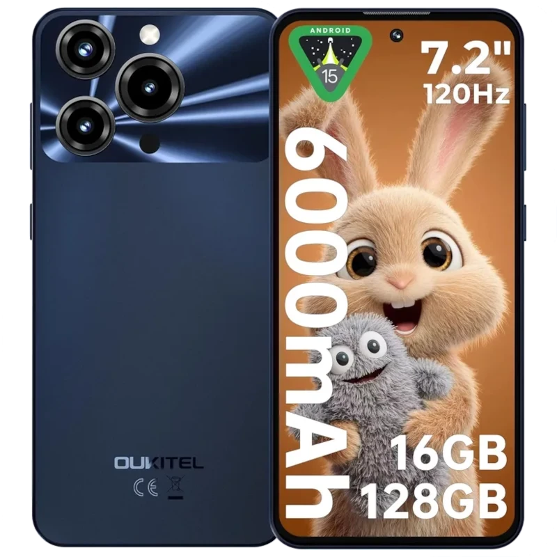 Oukitel C69 128 GB Preto RAM expansível 4 GB de RAM Ecrã de 7,2"
