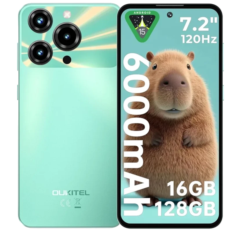 Oukitel C69 512 GB Verde Ecrã de 7,2" 8 GB de RAM Android 15 com Gemini AI