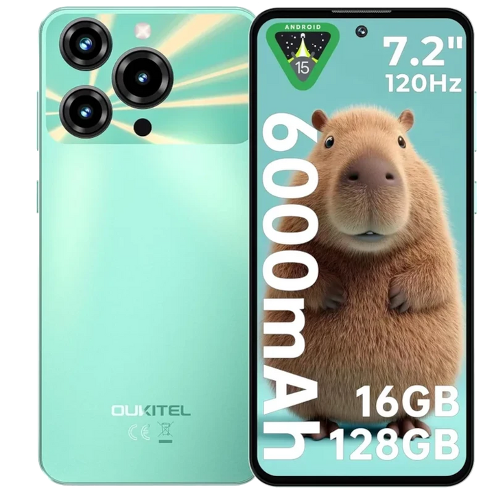 Oukitel C69 512 GB Verde Ecrã de 7,2" 8 GB de RAM Android 15 com Gemini AI