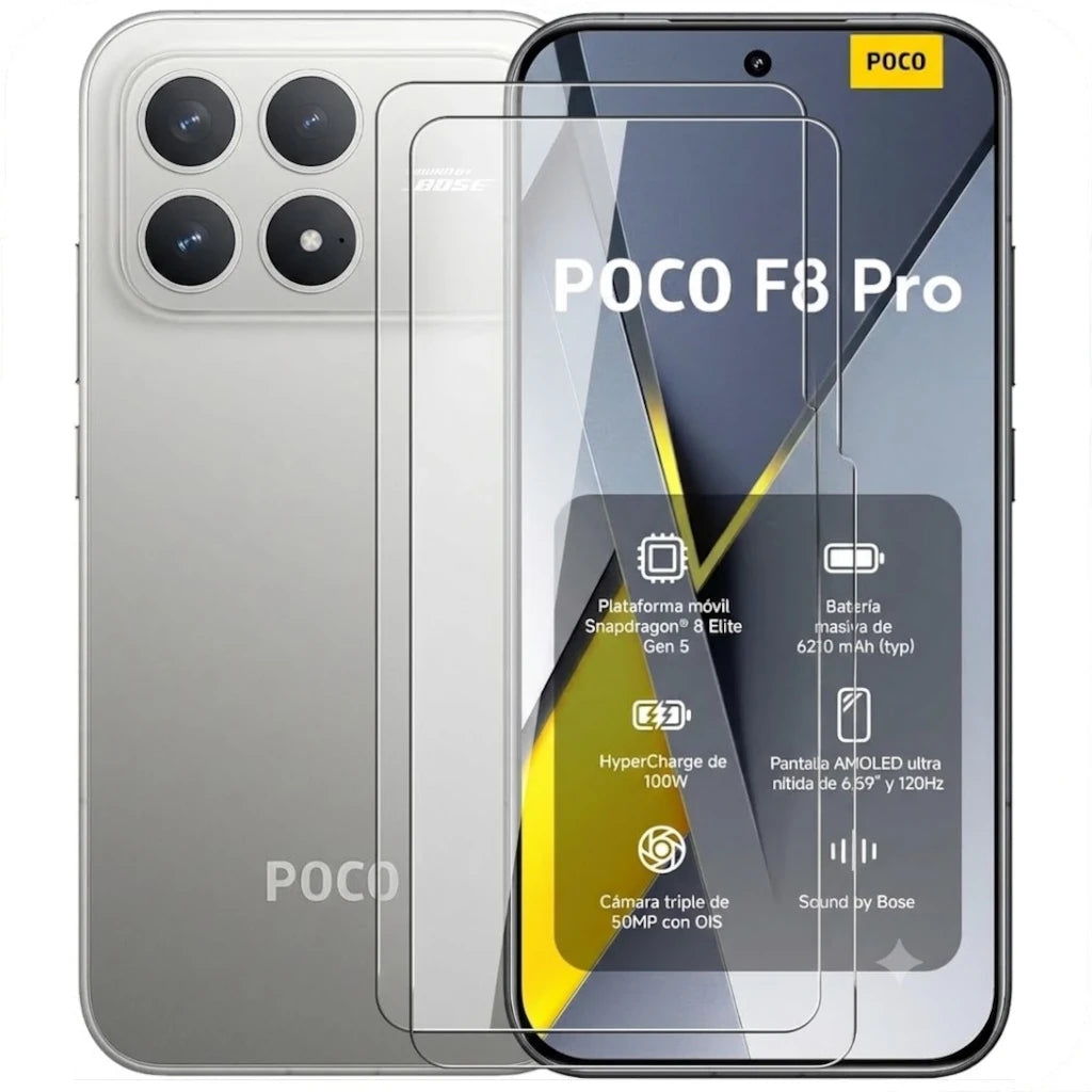 Pack x2 Película de vidro temperado Xiaomi Poco F8 Pro Full Screen 3D