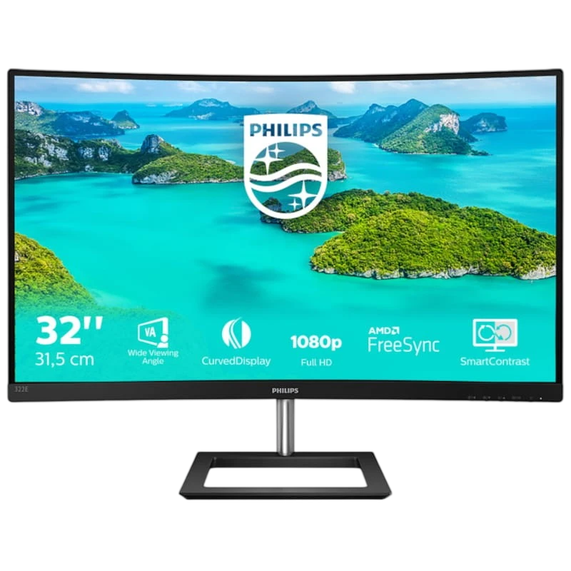 Philips E-Line 322E1C 31.5 FullHD Curvo FreeSync Preto