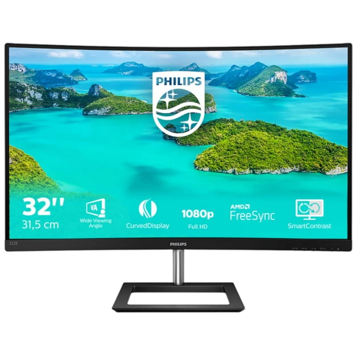 Philips E-Line 322E1C 31.5 FullHD Curvo FreeSync Preto