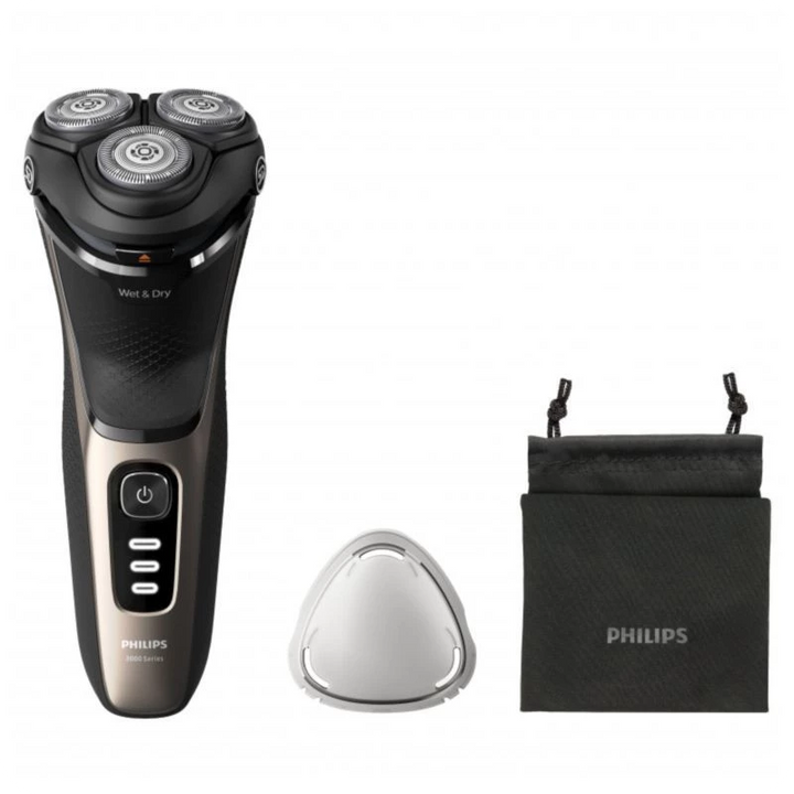 Máquina de barbear elétrica Philips Shaver 3000 Series S3242/12 Preto/Dourado