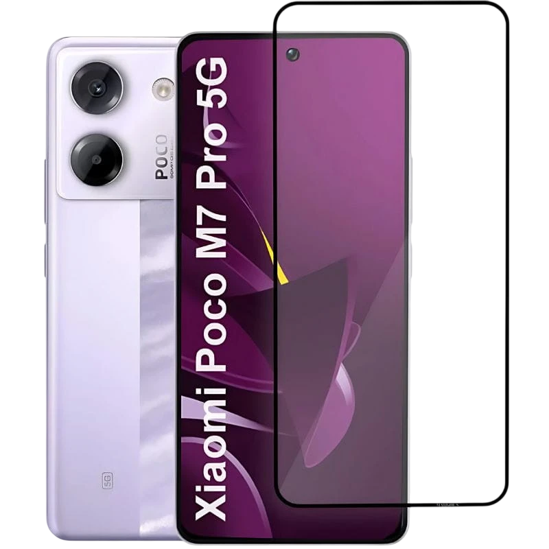 Protetor de vidro temperado Xiaomi Poco M7 Pro Full Screen 3D