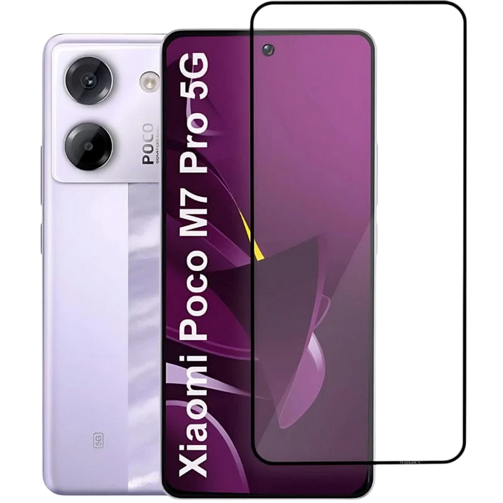 Protetor de vidro temperado Xiaomi Poco M7 Pro Full Screen 3D