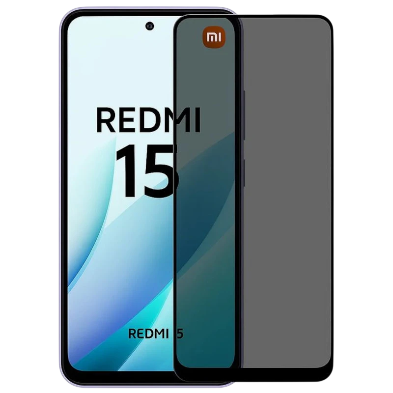 Protetor de vidro temperado anti-espionagem Xiaomi Redmi 15 4G/5G