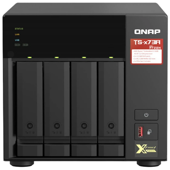QNAP TS-473A Servidor NAS Preto