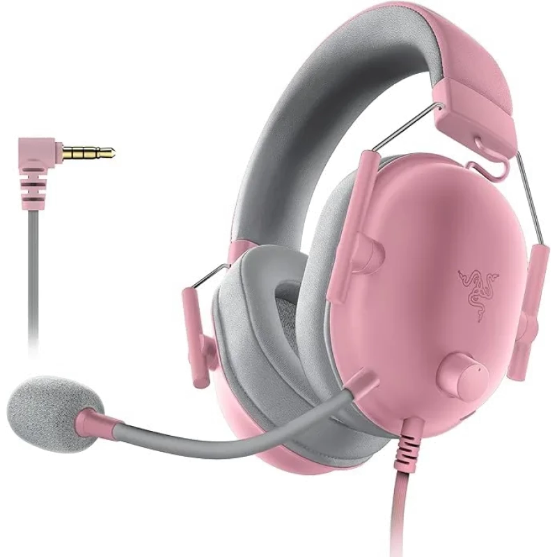 Razer Blackshark V2 X Rosa – Auscultadores para jogos com fio