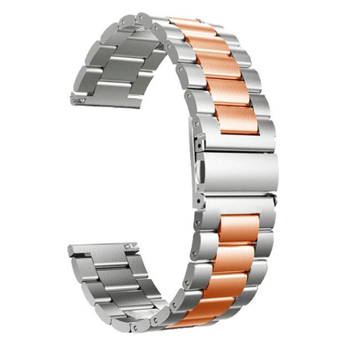 Pulseira Universal Dual Elos de Metal 20mm para Smartwatch Xiaomi/Amazfit/Samsung/Huawei/Realme/Ticwatch