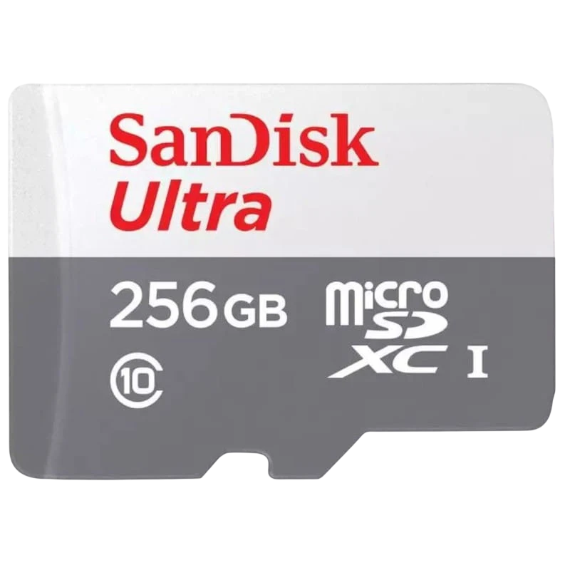 SanDisk MicroSD 256GB Ultra UHS-I + Adaptador Classe 10