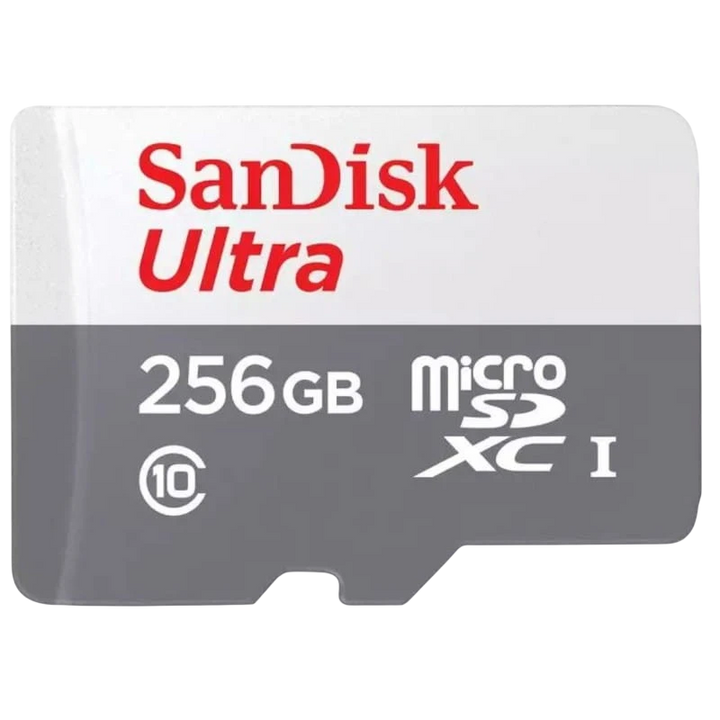 SanDisk MicroSD 256GB Ultra UHS-I + Adaptador Classe 10