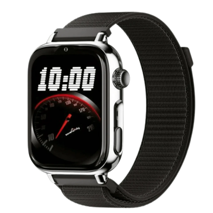 SaveFamily SaveWatch Plus 2 Prateado , Pulseira de Tecido Black Night , Chamadas SOS, 4G