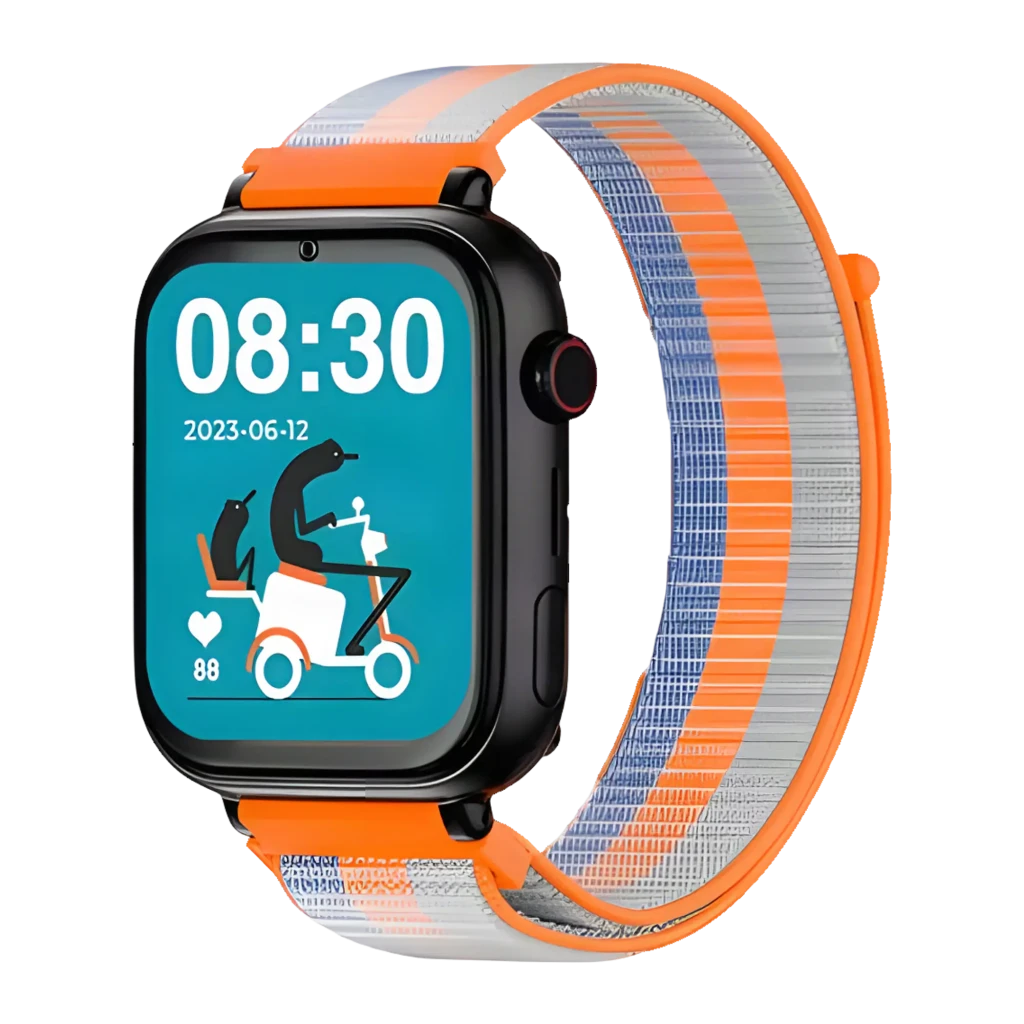 SaveFamily SaveWatch Plus Preto / Tecido Acid Orange Botão SOS Videochamada