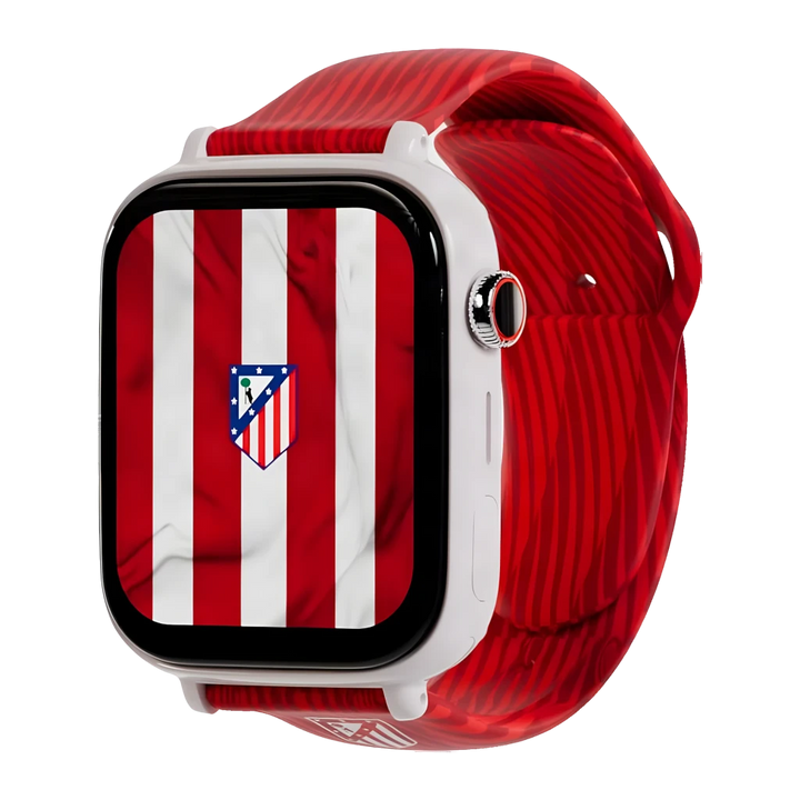 SaveFamily SaveWatch Plus Ed. Atlético de Madrid, bracelete em silicone vermelho, botão SOS