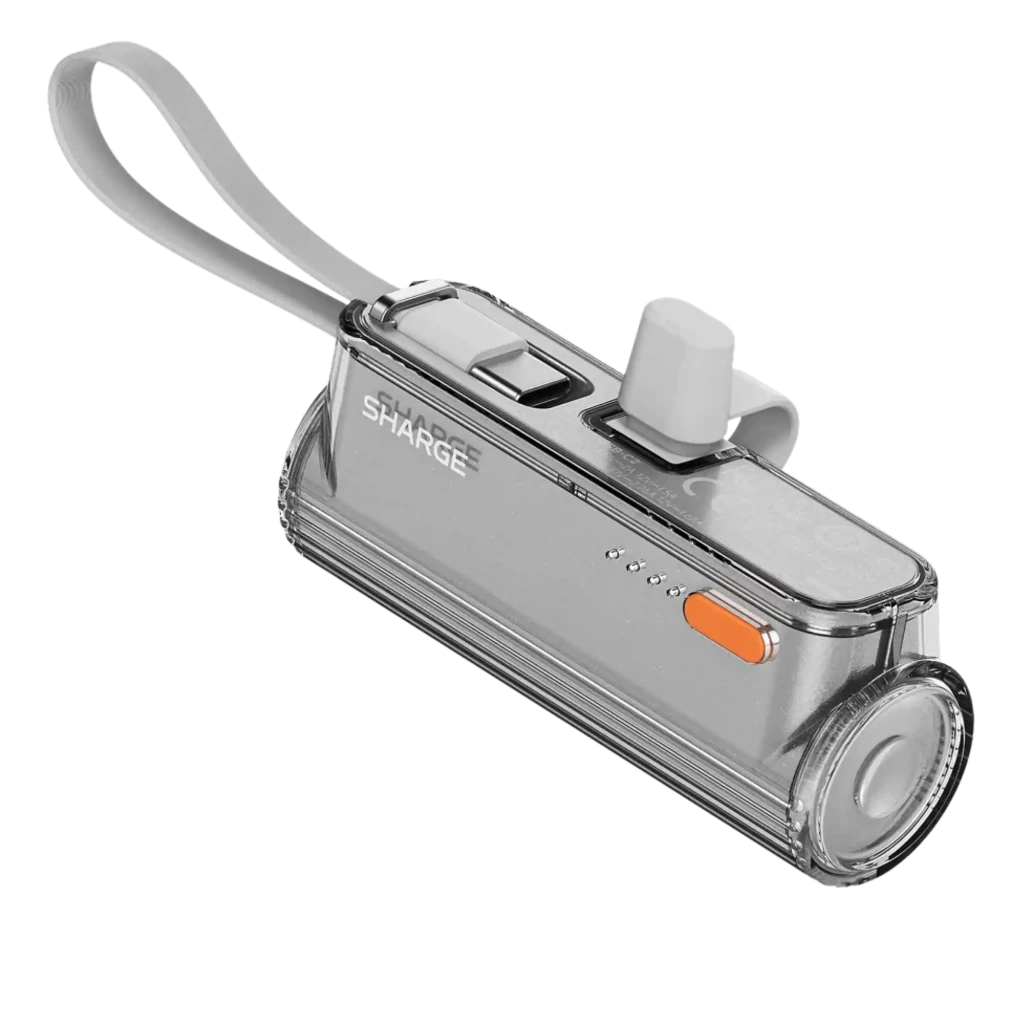 Sharge Flow Mini Prateado 22,5W 5000mAh 22,5W com cabo USB-C integrado