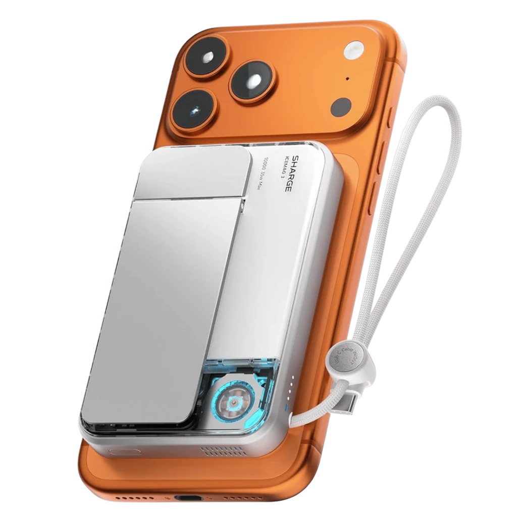 Sharge ICEMAG 3 Qi2 25 W 10 000 mAh Active Cooling - Power Bank Branco
