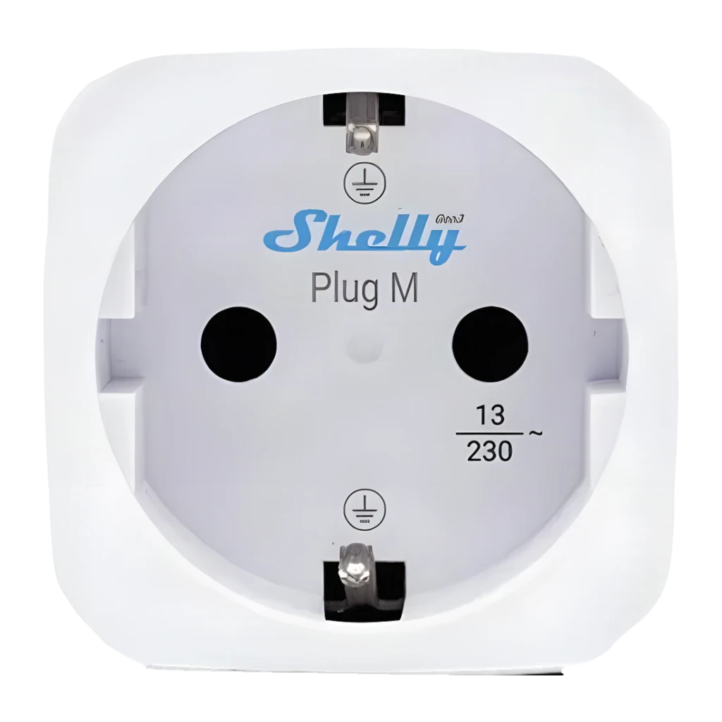 Tomada inteligente Shelly Plug M Gen3 Branco Medição de consumo Matter 13A