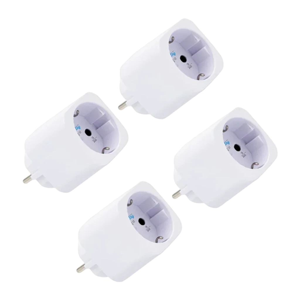 Tomada inteligente Shelly Plug M Gen3 Pack 4 Branco Medição de consumo Matter WiFi