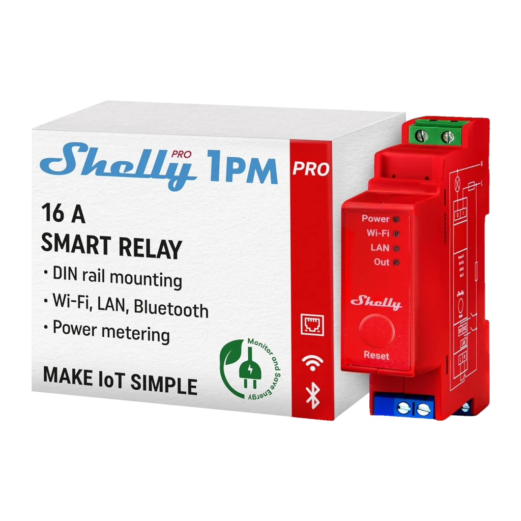 Relé inteligente Shelly Pro 1PM Contador de energia integrado